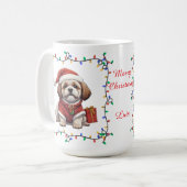 Cute Shih Tzu Christmas Mug Koffiemok (Voorkant links)