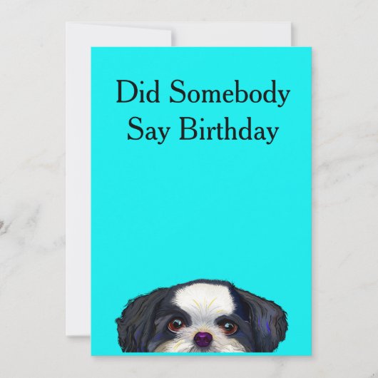 Cute Shih Tzu Dog Birthday Card Kaart (Voorkant)