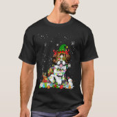 Cute Shih Tzu Dog Elf Pet kerstlampjes T-shirt (Voorkant)