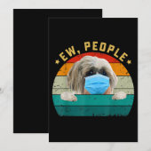 Cute Shih Tzu Dog Ew People Dog Wearing Face Mask Bedankkaart (Voorkant / Achterkant)