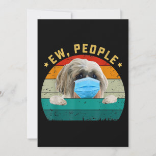 Cute Shih Tzu Dog Ew People Dog Wearing Face Mask Bedankkaart