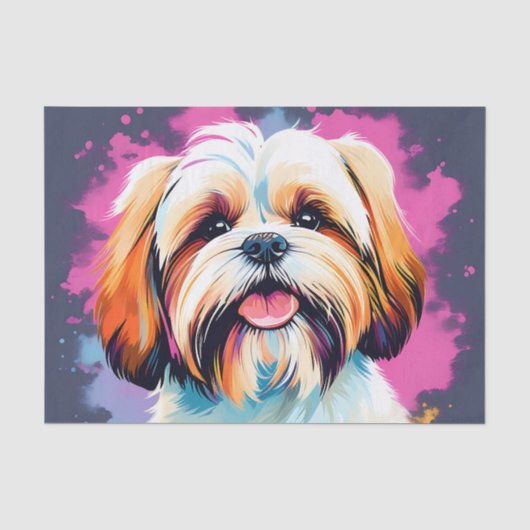 Cute Shih Tzu Dog Portret Tissuepapier (Voorkant)