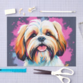 Cute Shih Tzu Dog Portret Tissuepapier (Craft)