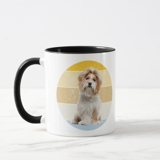 Cute Shih Tzu Dog Retro Sunset Mok (Links)