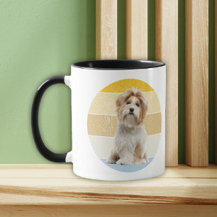 Cute Shih Tzu Dog Retro Sunset Mok