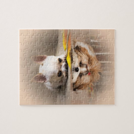 Cute shih tzu en chihuahua legpuzzel (Horizontaal)