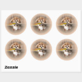 Cute shih tzu en chihuahua ronde sticker (Vel)