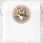 Cute shih tzu en chihuahua ronde sticker (Tas)