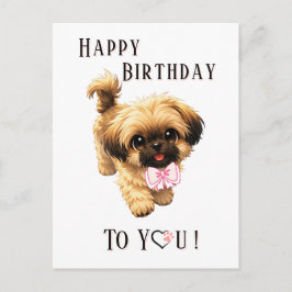 Cute Shih Tzu Happy Birthday Puppy Dog Postcard Briefkaart