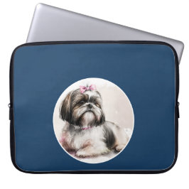 Cute Shih Tzu-hond, jouw huisdierfoto Laptop Sleeve