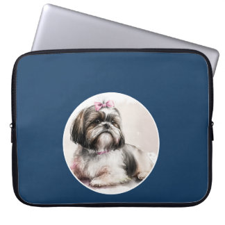 Cute Shih Tzu-hond, jouw huisdierfoto Laptop Sleeve