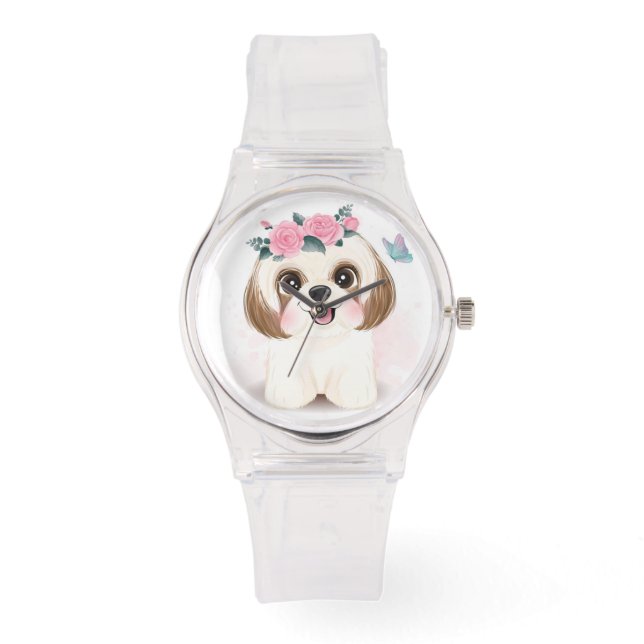 Cute Shih Tzu Horloge (Voorkant)