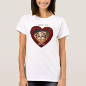 Cute shih tzu houdt van hartfoto T-shirt met Valen (Voorkant)