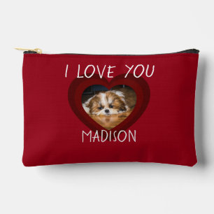 Cute shih tzu houdt van hartfoto valentine ritsslu etui