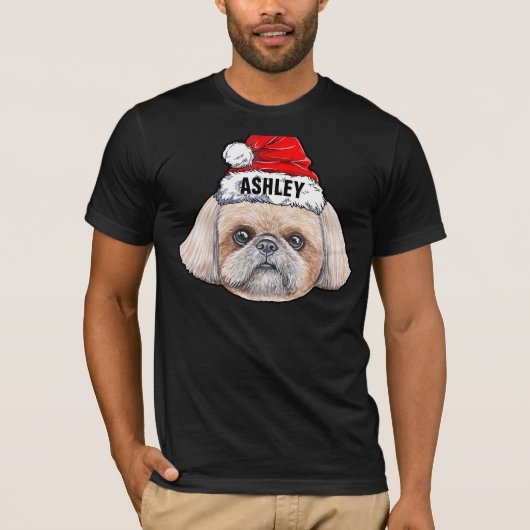 Cute Shih tzu kerstPet Dog Big T-shirt (Voorkant)