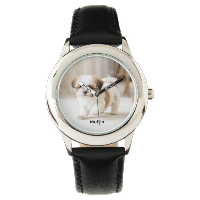 Cute Shih Tzu Kid's Personalized Horloge (Voorkant)