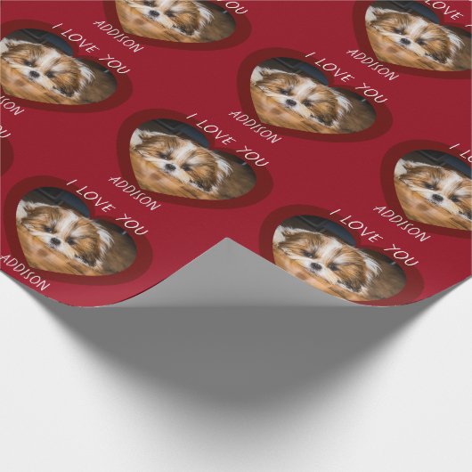 Cute shih tzu love Valentijn Cadeaupapier (Hoek)