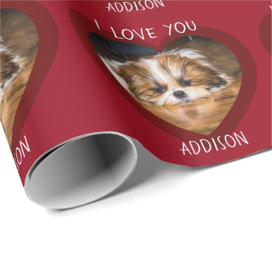 Cute shih tzu love Valentijn Cadeaupapier (Rol Hoek)
