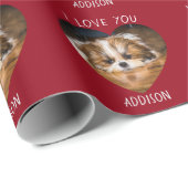 Cute shih tzu love Valentijn hartfoto Cadeaupapier (Rol Hoek)