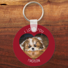 Cute shih tzu love Valentijn hartfoto Sleutelhanger