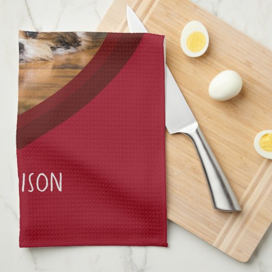 Cute shih tzu love Valentijn hartfoto Theedoek (Quarter Fold)