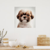 Cute Shih Tzu Puppy Hond Portret Poster (2) (Keuken)