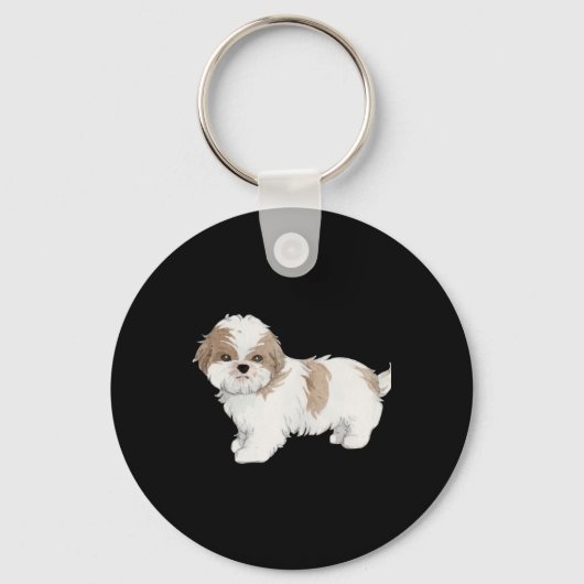 Cute Shih Tzu Puppy Sleutelhanger (Voorkant)