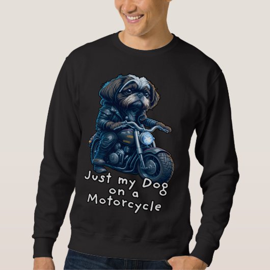 Cute Shih Tzu ride on a motorcycle  Christmas Trui (Voorkant)