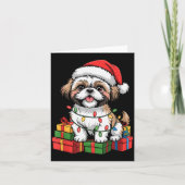 Cute Shih Tzu Santa Hat Christmas Xmas Dog Lovers  Kaart (Voorkant)