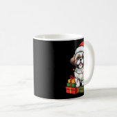 Cute Shih Tzu Santa Hat Christmas Xmas Dog Lovers  Koffiemok (Voorkant rechts)