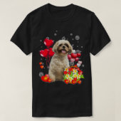 Cute Shih Tzu Valentijnse  Heart Flower Shih Tzu P T-shirt (Design voorkant)