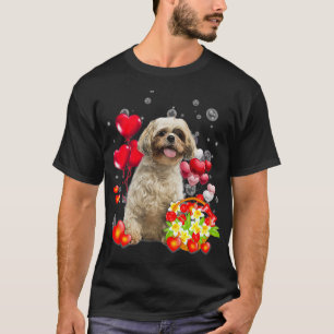 Cute Shih Tzu Valentijnse  Heart Flower Shih Tzu P T-shirt