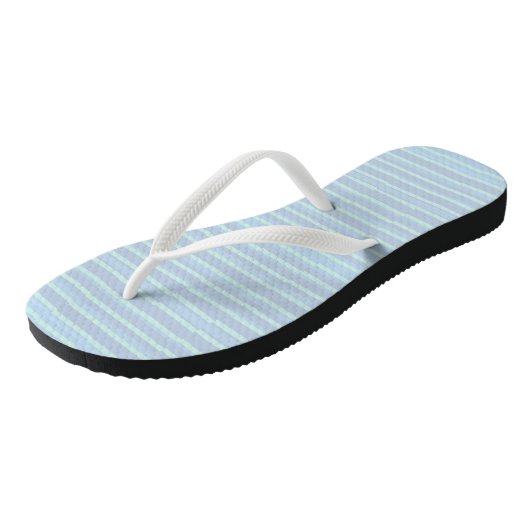Cute Shimmering Blue Striped Teenslippers (Schuin)