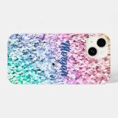 Cute Shimmering Bold Rainbow Glitter Personalized iPhone Hoesje (Achterkant horizontaal)