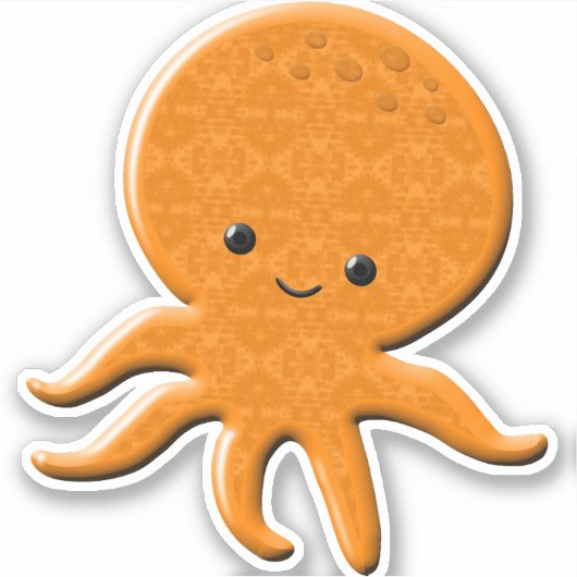 Cute Shiny Octopus Cartoon Sticker (Voorkant)