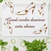 Cute Shoes Brown and White Theedoek (Gevouwen)