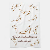 Cute Shoes Brown and White Theedoek (Verticaal)