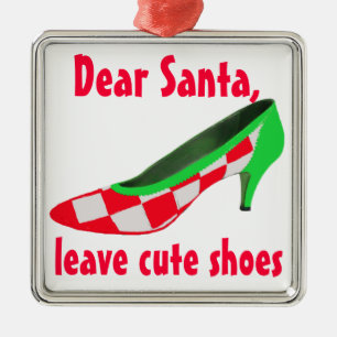 Cute Shoes Letter to Santa Clause Metalen Ornament