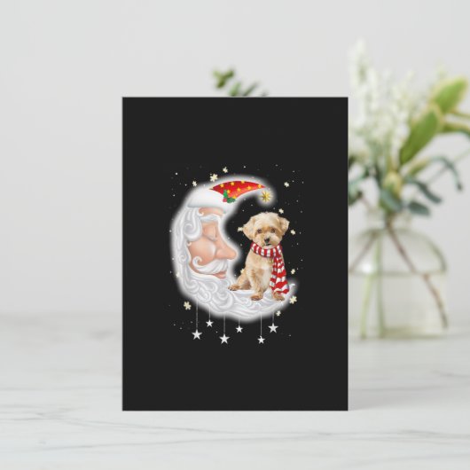 Cute Shorkie met kerstkerstHondenliefhebber voor k Kaart (Staand voorkant)