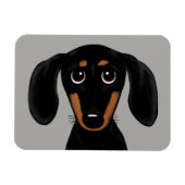 Cute Short Hazard Black en Tan Dachshund Magneet (Horizontaal)