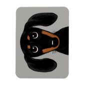 Cute Short Hazard Black en Tan Dachshund Magneet (Verticaal)