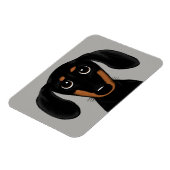 Cute Short Hazard Black en Tan Dachshund Magneet (Linkerzijde)