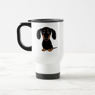 Cute Short Hazard Black en Tan Dachshund Reisbeker
