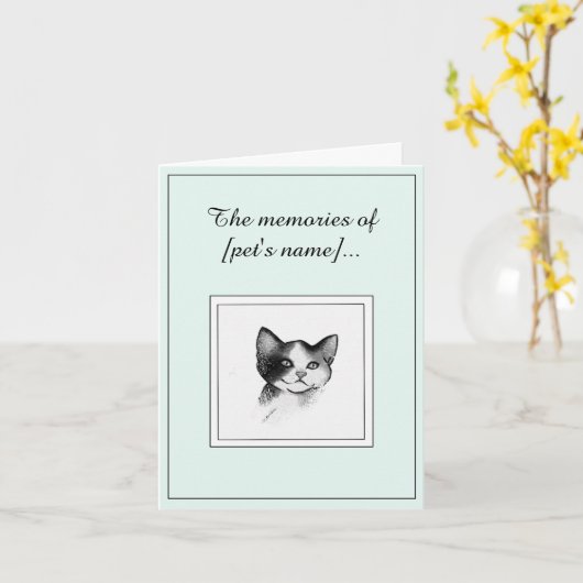 Cute Shorthair Cat Sympathy Card Kaart (Gele Bloem)
