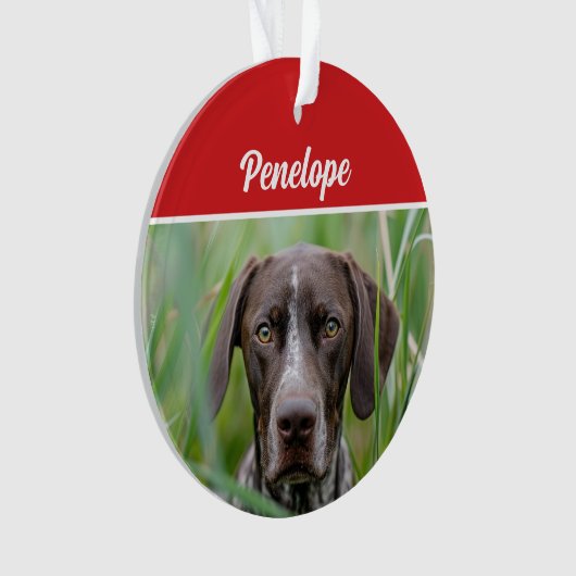 Cute Shorthair Pointer Dog Holiday Christmas Photo Ornament (voorkant)