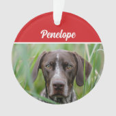 Cute Shorthair Pointer Dog Holiday Christmas Photo Ornament (voorkant)