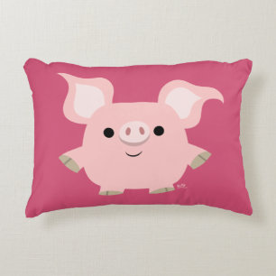 Cute Shorty Cartoon Pig Accent Pillow Kussen