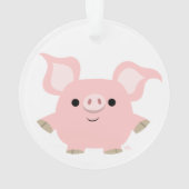 Cute Shorty Cartoon Pig AcrylOrnament Ornament (achterkant)