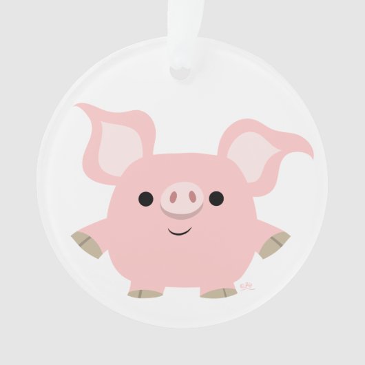 Cute Shorty Cartoon Pig AcrylOrnament Ornament (voorkant)