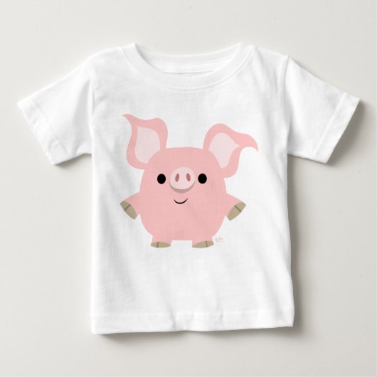 Cute Shorty Cartoon Pig Baby T-Shirt (Voorkant)